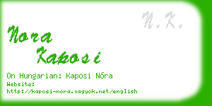 nora kaposi business card